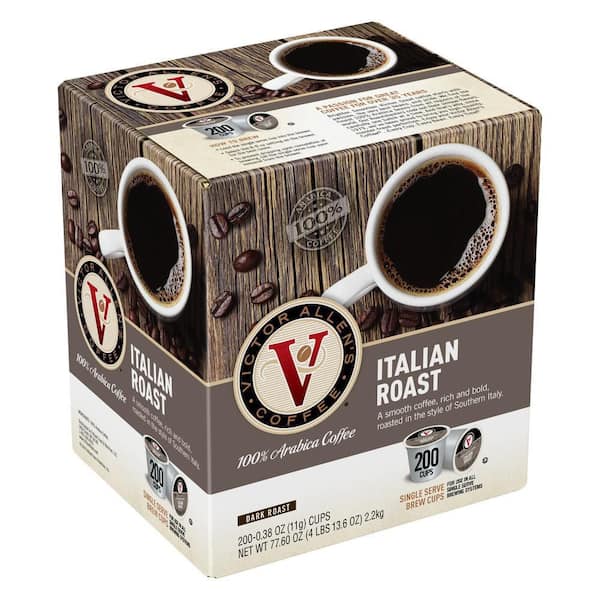 Victor Allen's Italian Roast Coffee Dark Roast Single Serve Coffee Pods for Keurig K-Cup Brewers (200 Count)
