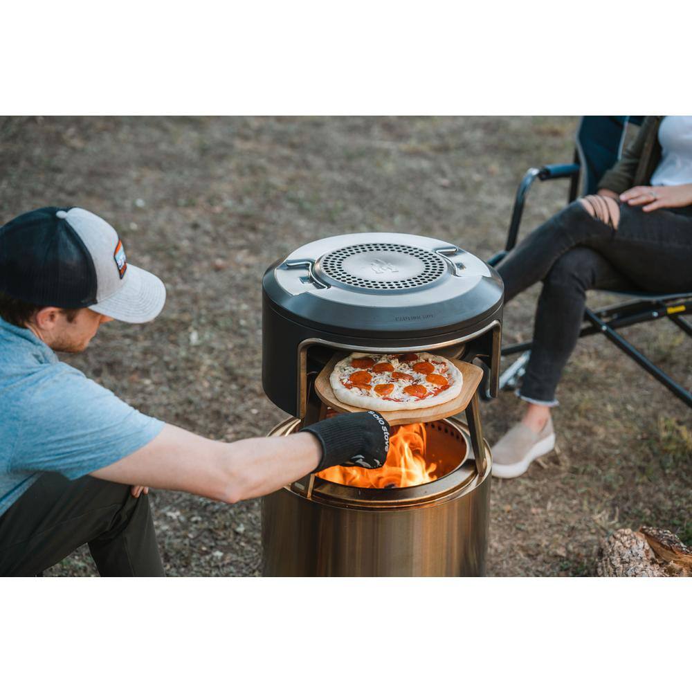 Stainless Steel Outdoor Wood-Fired Pizza Oven with Carry Case