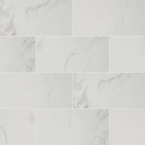 MSI Take Home Tile SampleCarrara 6 in. x 6 in. Polished Porcelain Stone Look Floor and Wall