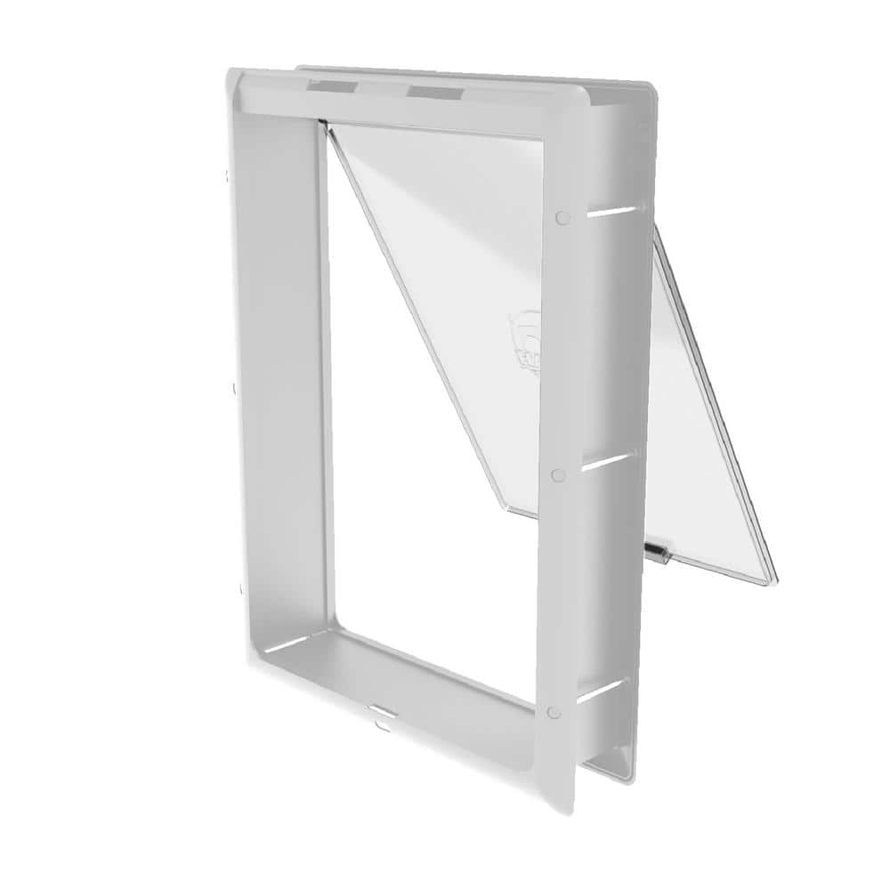 Hakuna Pets 11.8 in. x 16.5 in. Essential Large Pet Door for Screens, Doors & Walls, for Dogs up to 100 lbs, White
