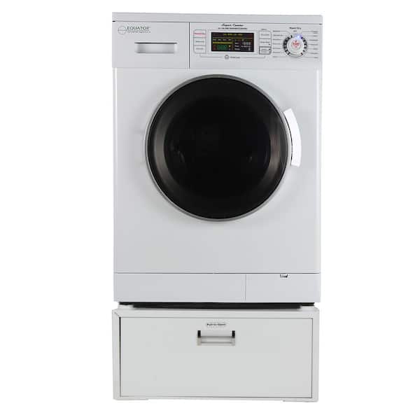 Equator 1.57 cu. ft. 23.5 in. White High -Efficiency Vented/Ventless Electric All-in-One Washer Dryer Combo with Pedestal