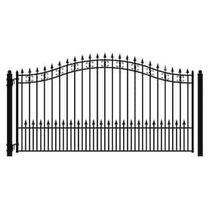 St. Louis 18 ft. x 6 ft. Black Steel Single Swing Driveway Fence Gate