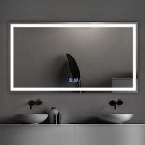 31 in. W x 51 in. H Modern Rectangular Frameless Anti-Fog LED Light Bathroom Vanity Mirror