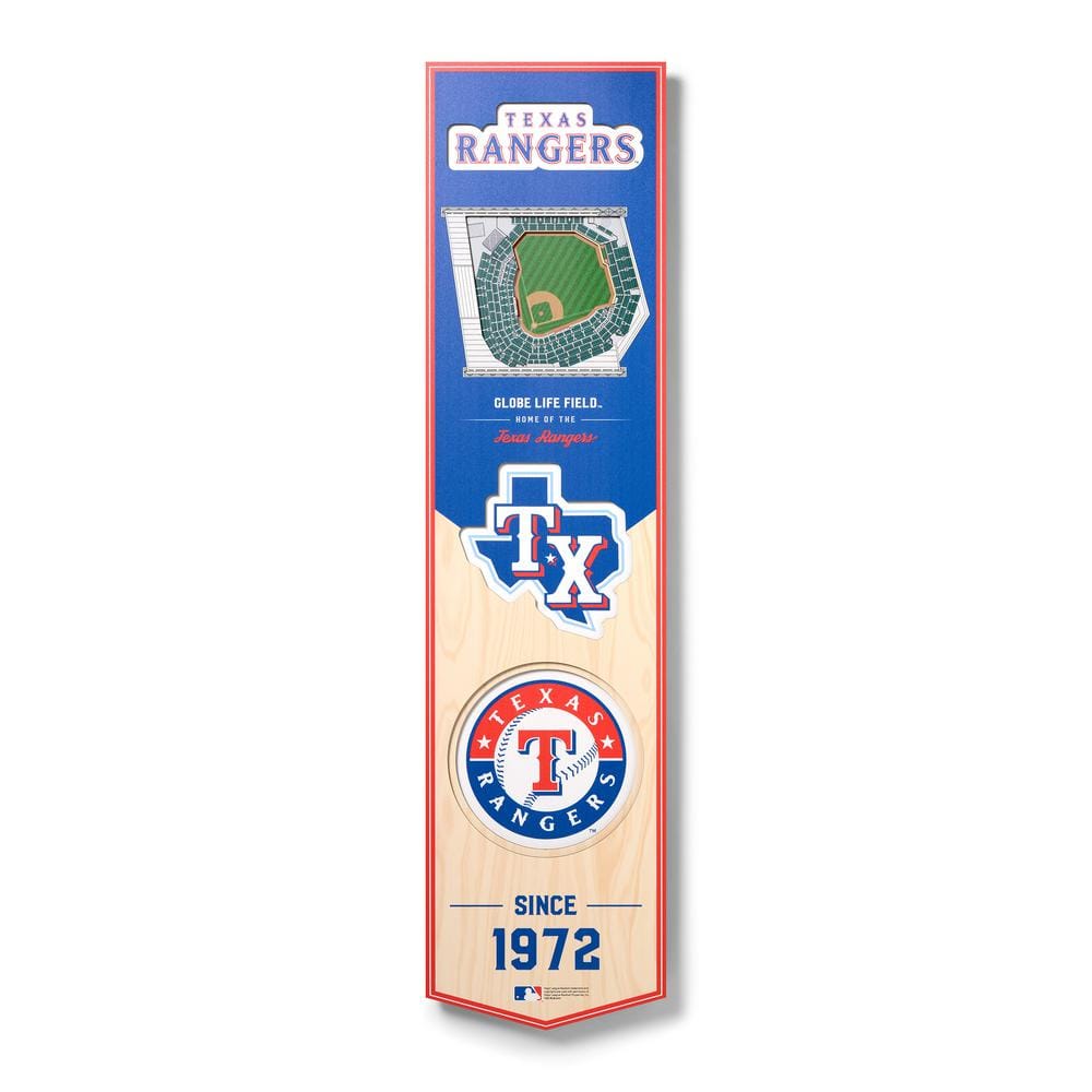 YouTheFan MLB Texas Rangers Wooden 8 in. x 32 in. 3D Stadium Banner-Globe  Life Park in Arlington 0952626 - The Home Depot