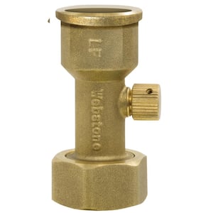 3/4 in. X 1/2 in. Forged Brass Lead-Free Hose X NPT Hose Fitting with 1/8 in. Capped Bleeder (Add a Gauge Tool)