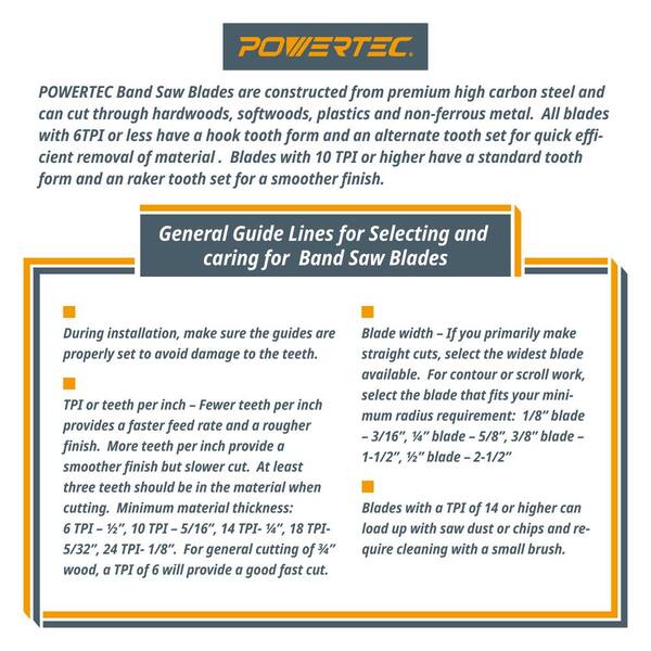 Powertec 93 1 2 In X 3 4 In X 4 Tpi Band Saw Blades x The Home Depot