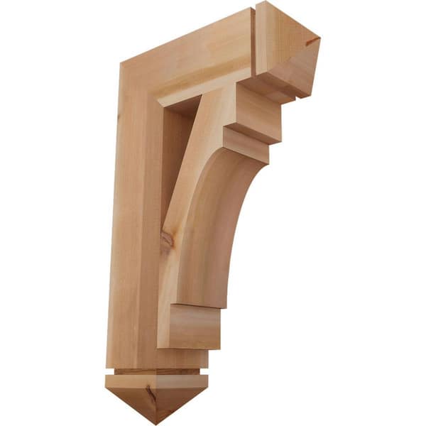 Ekena Millwork 5.5 in. x 32 in. x 20 in. Western Red Cedar Merced Arts and Crafts Smooth Bracket