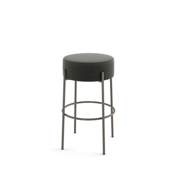 Amisco Clovis 26.75 in. Backless Counter Stool Charcoal Grey Polyester / Grey Metal 4434726WE