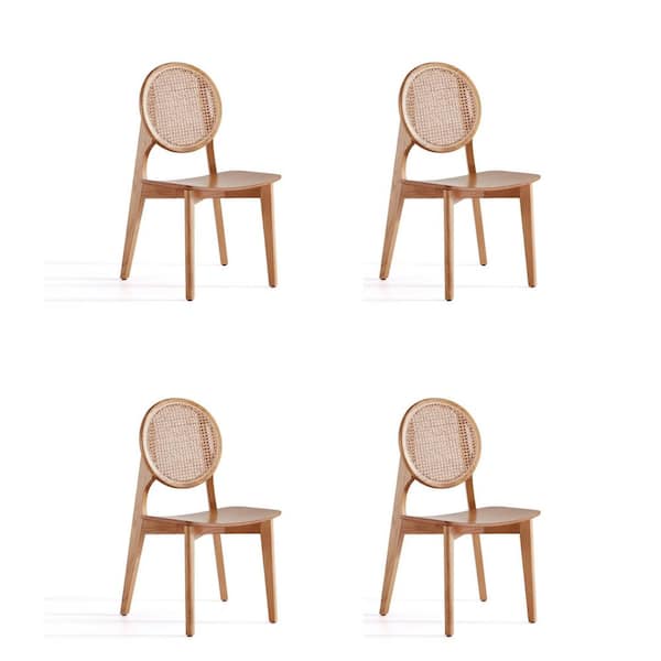 Versailles Nature Cane Round Dining Side Chair (Set of 4)