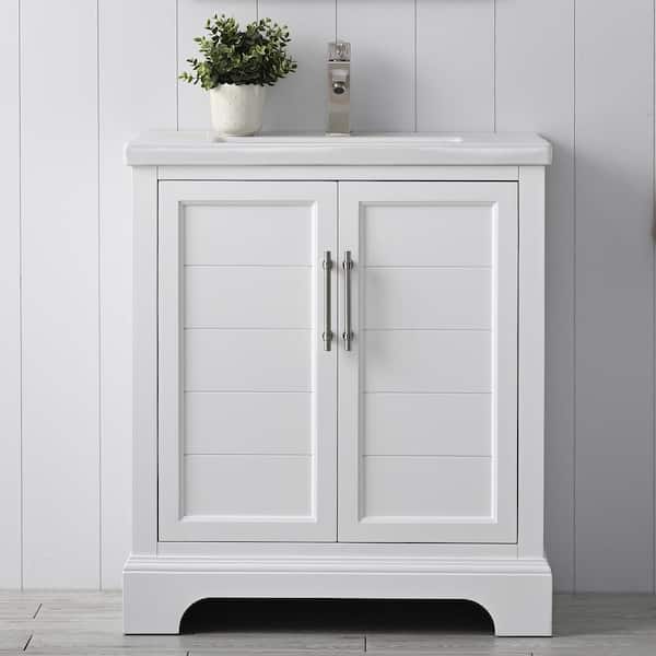 Vanity Art Vannes 30 in. W x 18 in. D x 34.5 in. H Bathroom Vanity in White with Ceramic Top