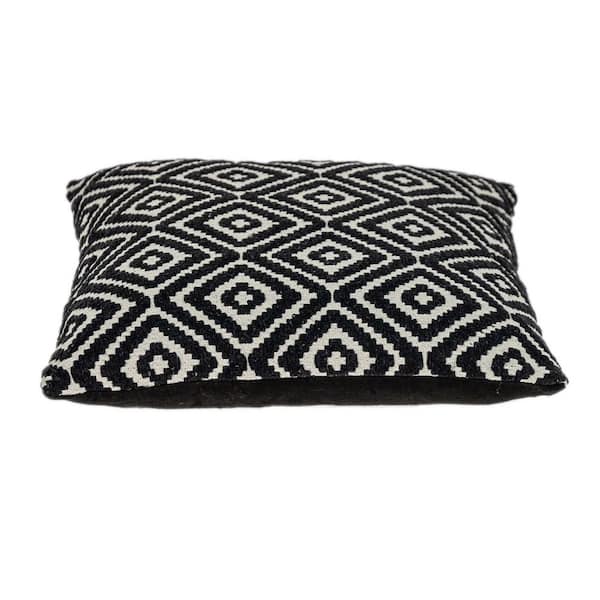 HomeRoots Jordan Black and White Geometric Cotton 5 in. x 16 in. Throw Pillow