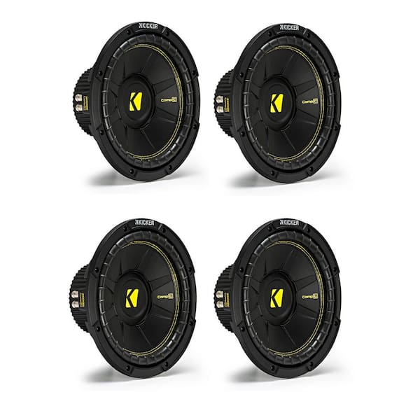 Kicker 10 in. 500-Watt CompC Single Max Dual Coil 4 ohm Car Subwoofer (4-Pack)