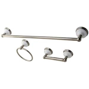 Victorian 3-Piece Bath Hardware Set in Satin Nickel