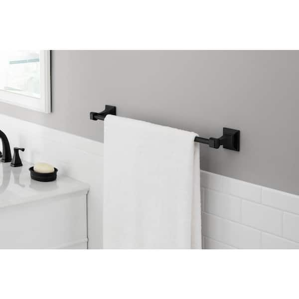 Lorent 24 in. Wall Mounted Towel Bar in Matte Black