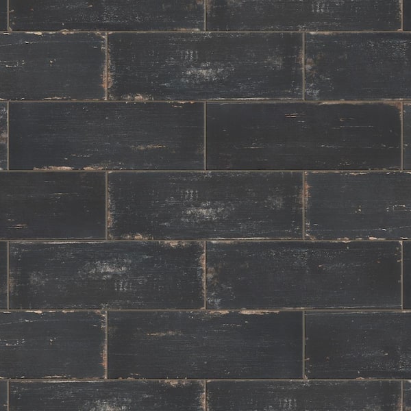 Merola Tile Retro Nero 8-1/4 in. x 23-1/2 in. Porcelain Floor and Wall Tile (11.12 sq. ft./Case)