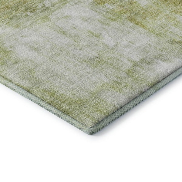 Mayfield Premium Machine Washable Abstract AMF1095 Sage 8 ft. x 10 ft. Area Rug