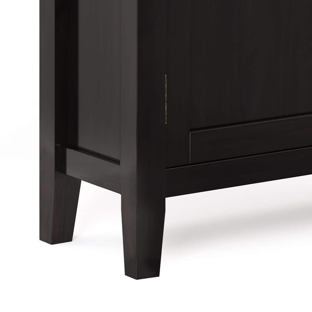 Hickory Brown Solid Wood 32" Transitional Low Storage Cabinet