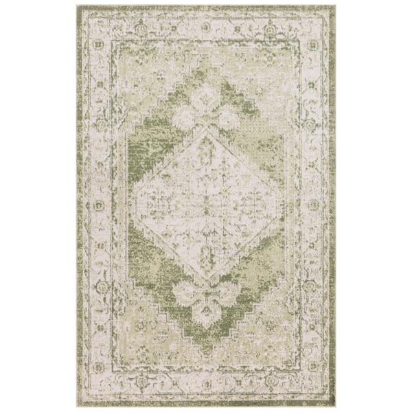 Nourison Astra Machine Washable doormat 2 ft. x 4 ft. Center medallion Traditional Area Rug