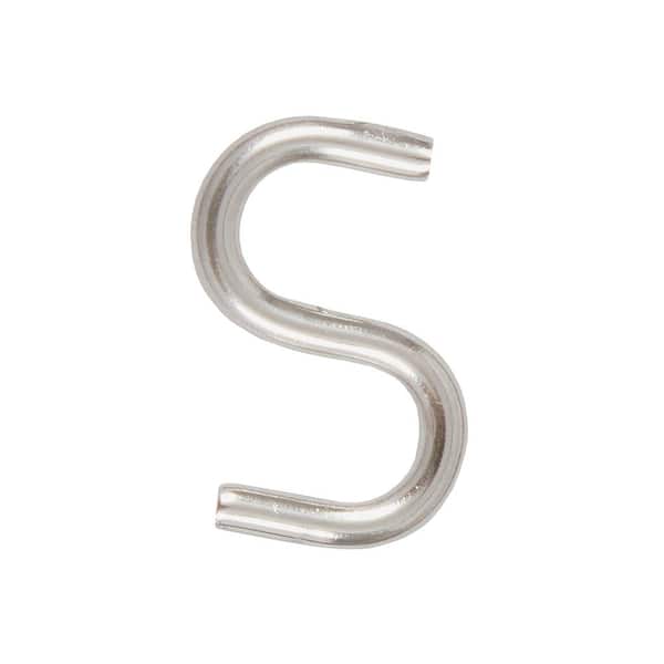 Everbilt 1/8 in. x 1 in. Stainless Steel S-Hook (3-Pack) 823801