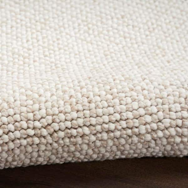 Textured Home Ivory Beige 2 ft. x 10 ft. All-over design Contemporary Area Rug