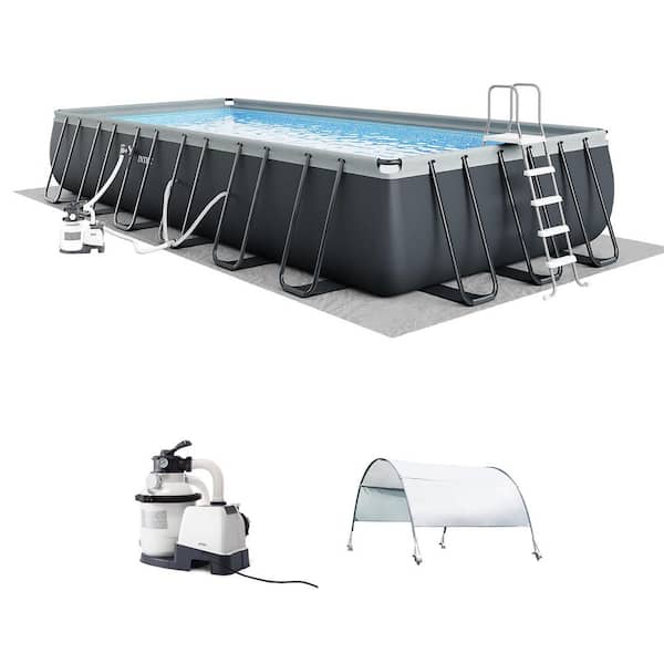 24 ft. x 12 ft. x 52 in. Rectangular Ultra XTR Frame Swimming Pool w/Pump