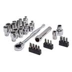 30-Piece Husky 1/4" Drive 6-Point Pass Thru Ratchet and Socket Set