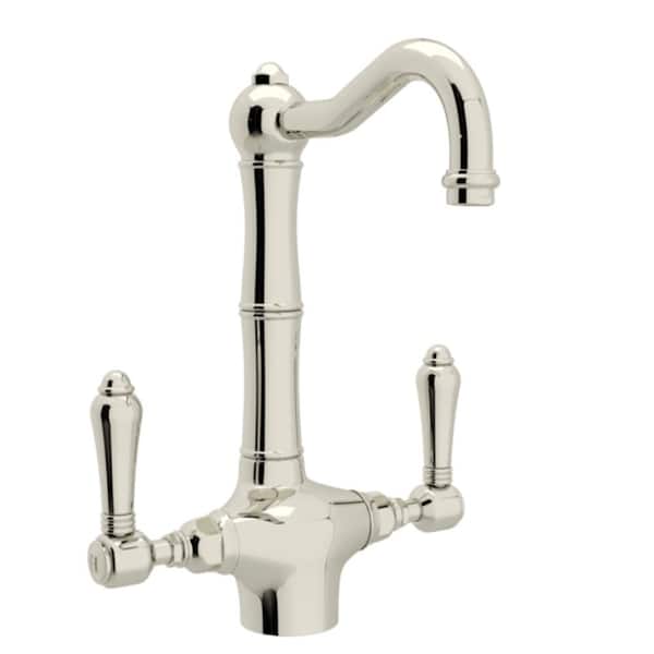 ROHL Italian Kitchen 2-Handle Bar Faucet in Polished Nickel