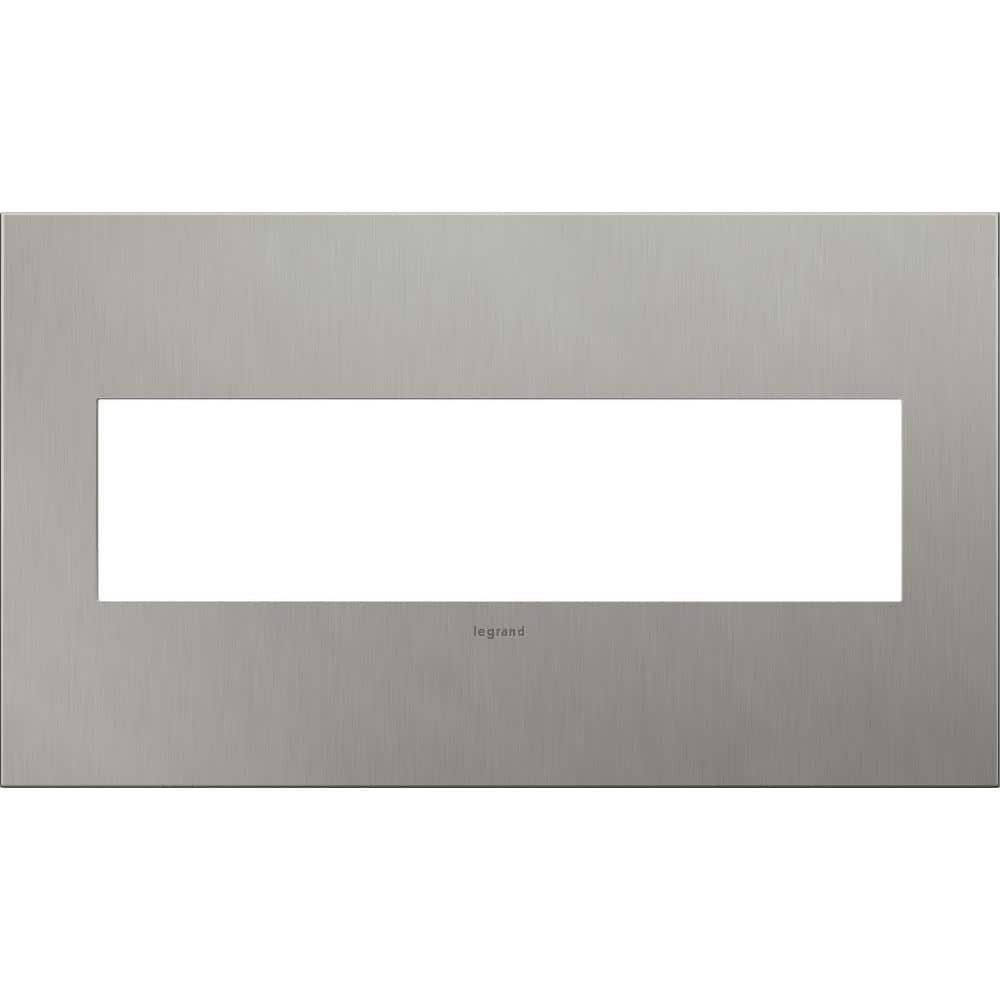 Brushed Stainless Steel 4-Gang Wall Plate