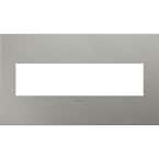 adorne 4 Gang Decorator/Rocker Wall Plate, Brushed Stainless Steel (1-Pack)