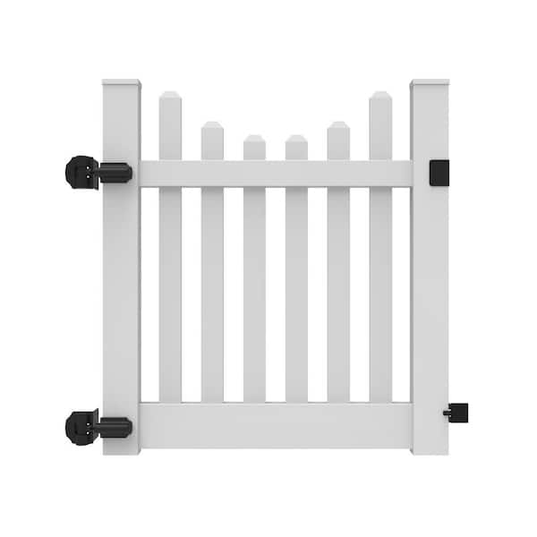 Kettle Scallop 4 ft. W x 4 ft. H White Vinyl Un-Assembled Fence Gate