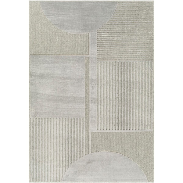 Livabliss Mercedes Silver Gray/Medium Gray 4 ft. x 6 ft. Indoor Area Rug