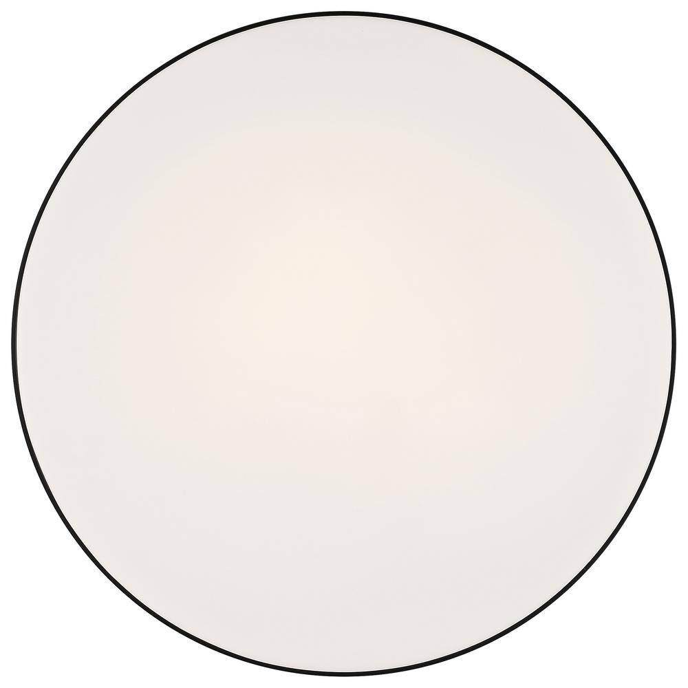 Roma 18" Matte Black Glass LED Flush Mount Light