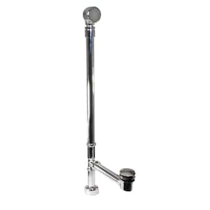 Illusionary 22 in. Rough-in Bath Waste and Overflow with Fully-Finished Ball Joint and Tip-Toe Drain in Polished Chrome