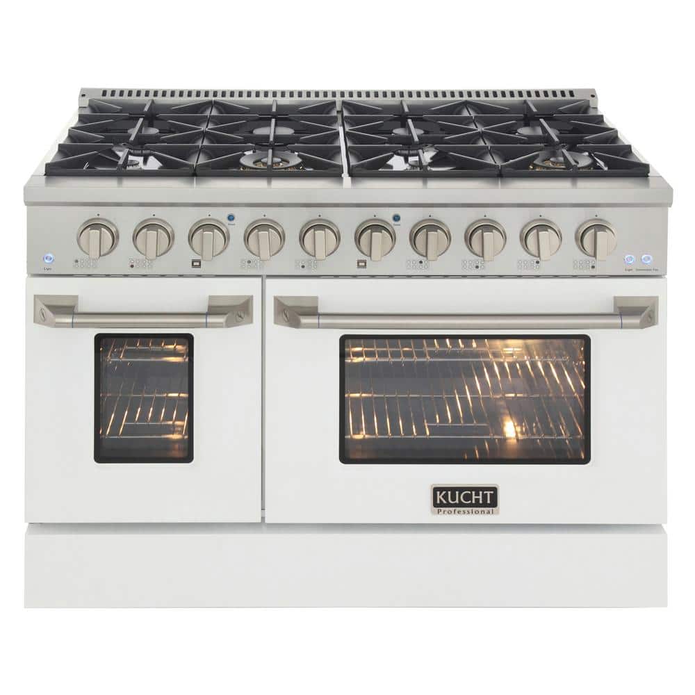 Kucht 48 in. 6.7 cu. ft. Double Oven Dual Fuel Range with Gas Stove and