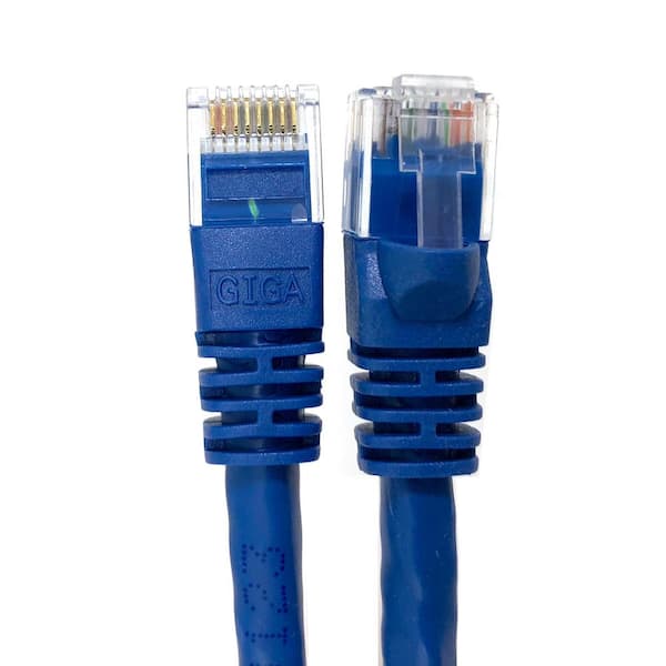 Cat6 Gigabit Solid Conductor Ethernet Cable, Blue, 100-ft