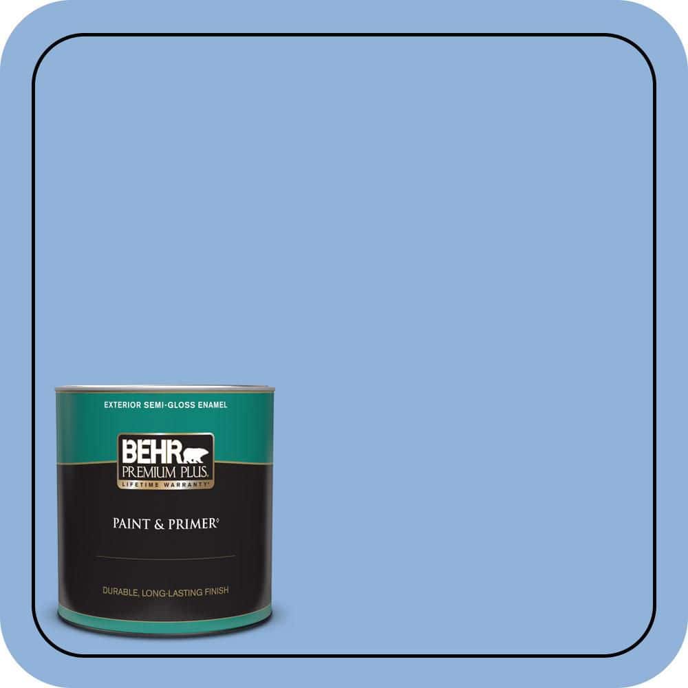 1 qt. #580B-5 Cornflower Blue Semi-Gloss Enamel Exterior Paint & Primer product image for price tracking