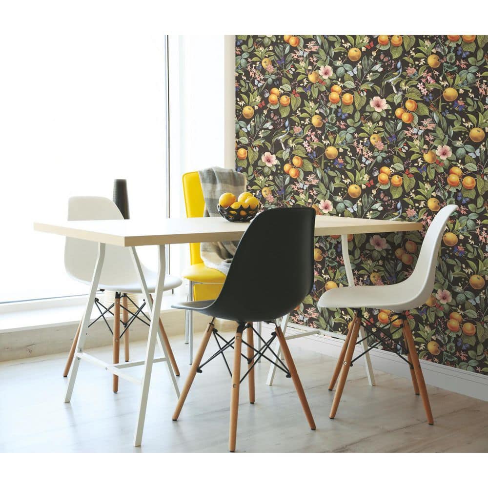 Citrus Botanical Floral Peel and Stick Wallpaper, 20.5" x 18ft