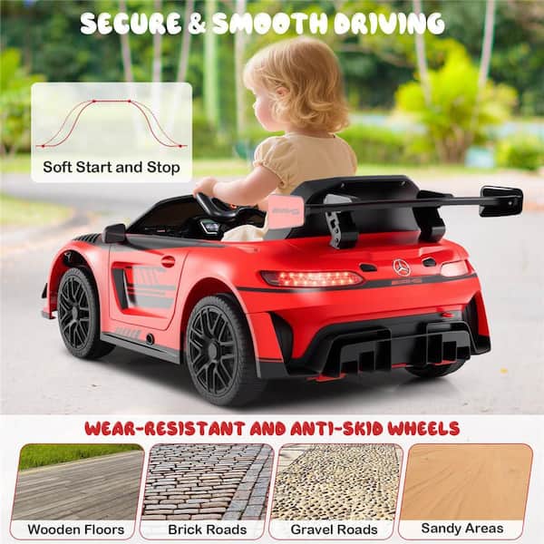 Mercedes-Benz キッズバイク シルバー/レッド　クリスマスプレゼント Mercedes Benz Licensed Electric Ride-On Car for Kids - Red