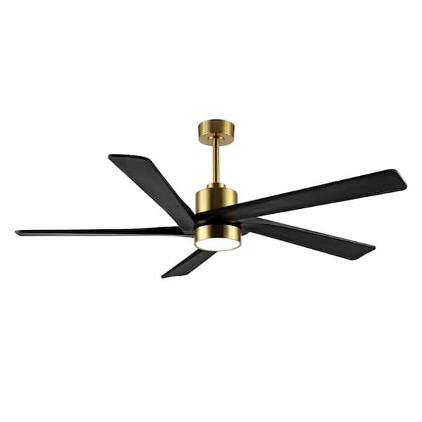 MLiAN 72 in. LED Indoor Gold and Black Ceiling Fan with Remote