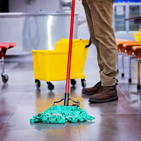 Medium String Mop Microfiber Tube Looped-End Wet Mop Head (Green) 10-Pack