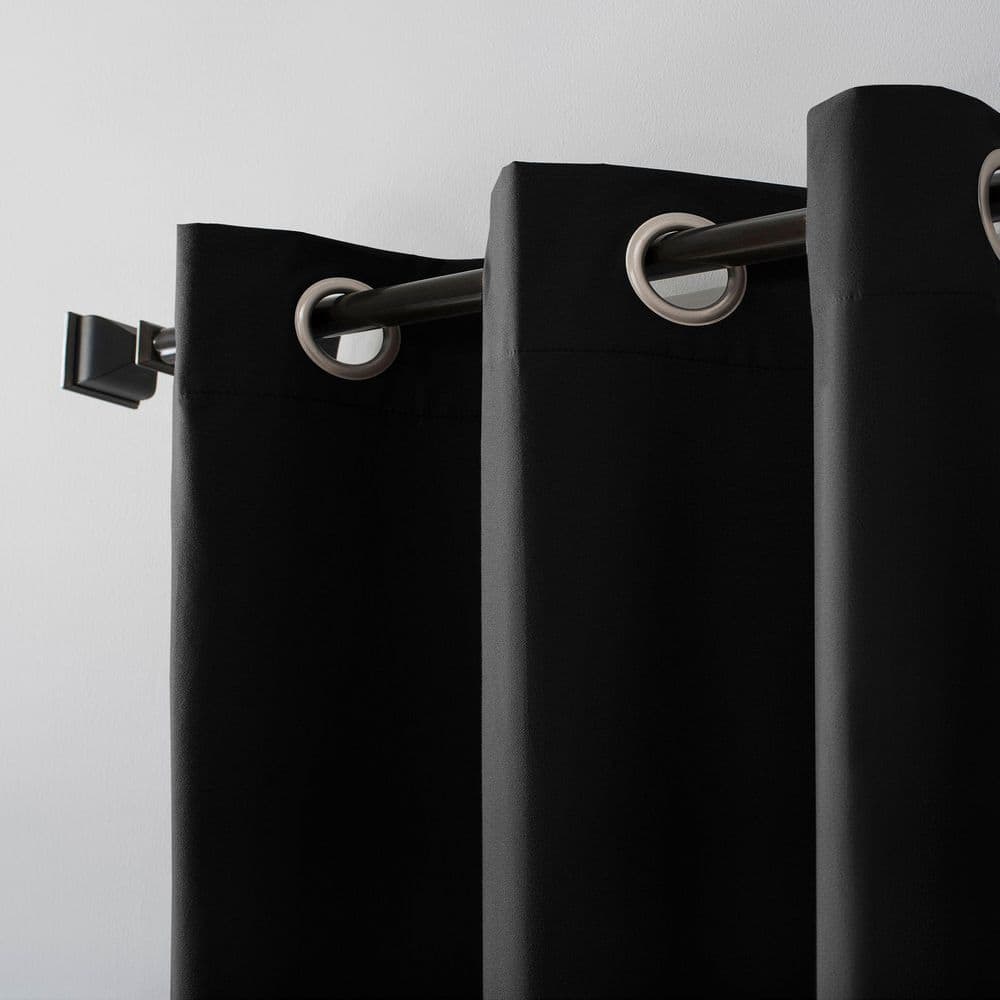 Black Thermal Blackout Grommet Curtain Panel