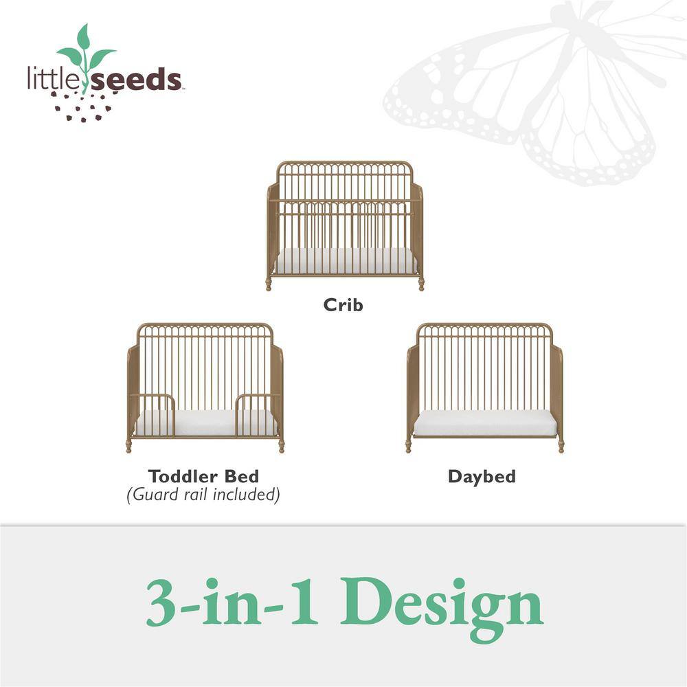 Gold Metal 3-in-1 Convertible Crib with Arched Frame