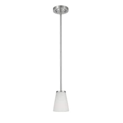 It's Exciting Lighting 24-LED Nickel 2.25-Watt Integrated LED Battery  Operated Ceiling Pendant with Frosted Glass Shade IEL-5778 - The Home Depot