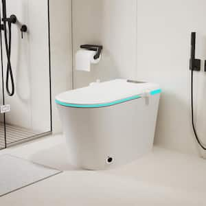 1-Piece 1.0/1.28 GPF Dual Flushing Elongated Smart Toilet Bidet in White with Auto Open/Close, Auto Flush, Heated Seat