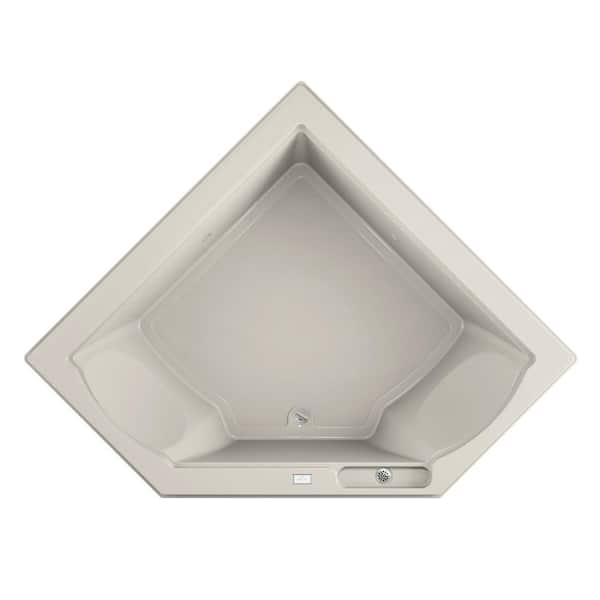 JACUZZI FUZION 65.75 in. x 65.75 in. Rectangular Soaking Bathtub with Center Drain in Oyster
