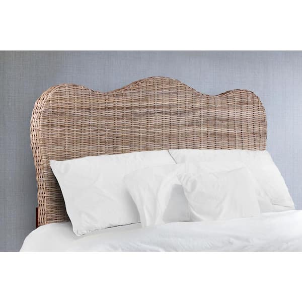Crawford & Burke Laguna Gray Queen Rattan Headboard