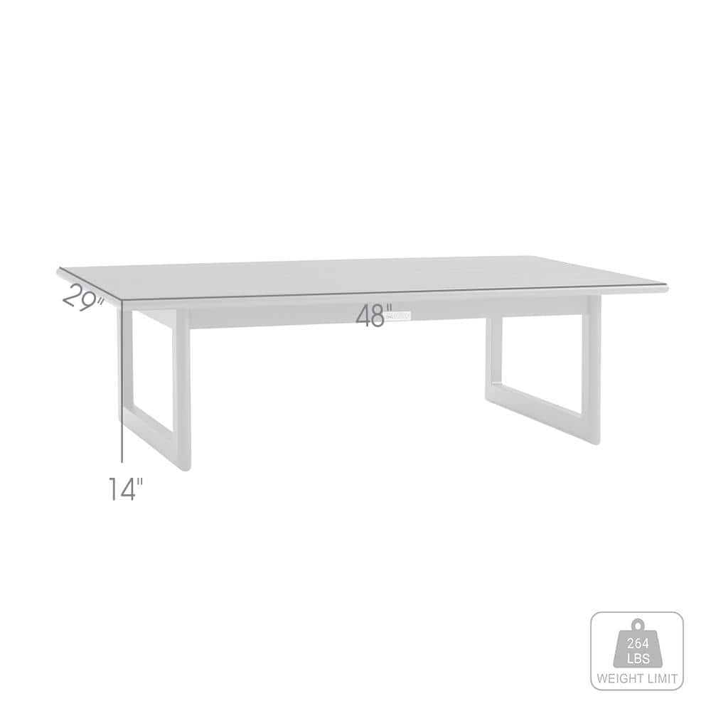 Cayman Black Rectangular Aluminum Outdoor Coffee Table