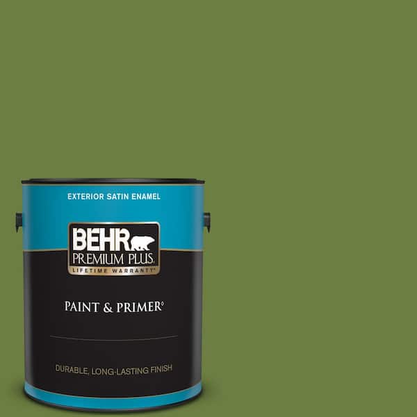 BEHR PREMIUM PLUS 1 gal. #M360-7 Rockwall Vine Satin Enamel Exterior Paint & Primer