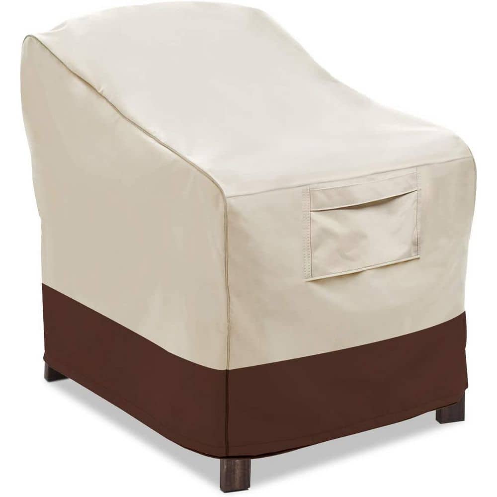 37 in. Large Beige and Brown Utility Waterproof Heavy-Duty Outdoor Chair Co