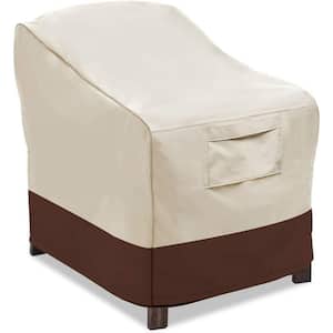 37 in. Large Beige and Brown Utility Waterproof Heavy-Duty Outdoor Chair Cover